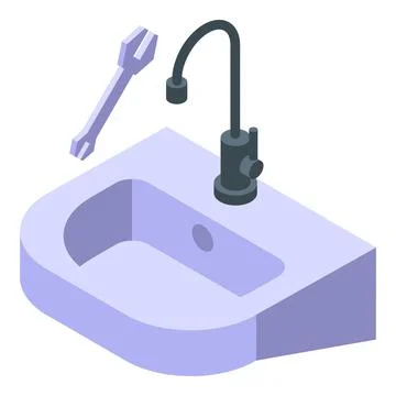 Bathroom repair icon isometric vector. Cleaning service Stock Illustration