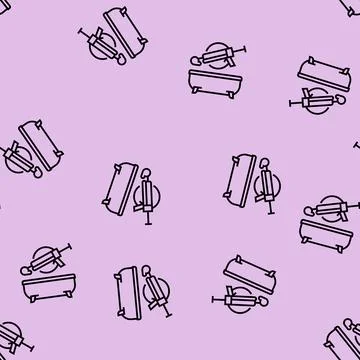 Bathroom repair line seamless pattern Stock Illustration