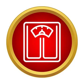 Bathroom scale icon measuring body weight for diet Illustrazione stock