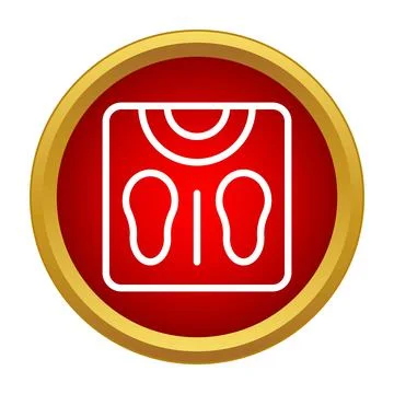 Bathroom scale icon measuring weight and health concept Stock Illustration