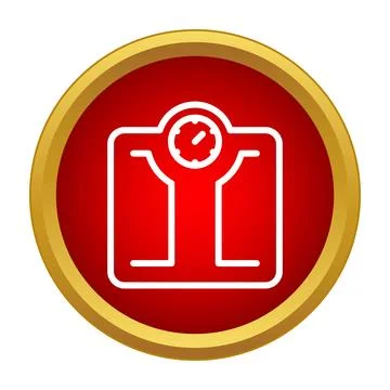 Bathroom scale icon symbolizing weight loss and health Stock Illustration