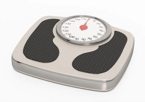 Bathroom scale isolated on white background. 3D illustration Stock Illustration
