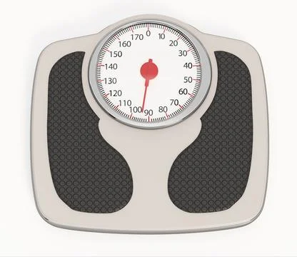 Bathroom scale isolated on white background. 3D illustration Stock Illustration