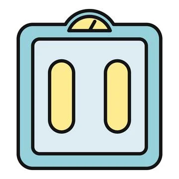Bathroom scale measuring body weight for health monitoring Stock Illustration