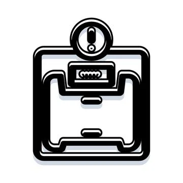Bathroom scale showing measurement error icon Stock Illustration