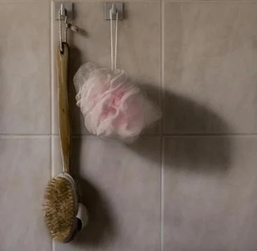 Bathroom scrubbing sponge Stock Photos