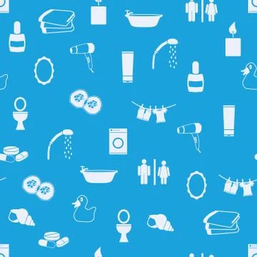 Bathroom seamless pattern Stock Illustration