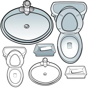 Bathroom set Stock Illustration