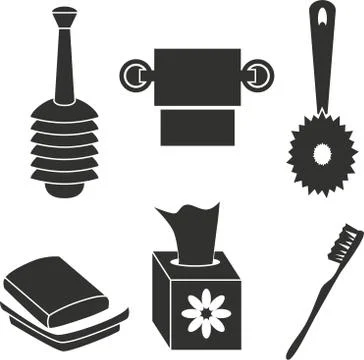 Bathroom set Stock Illustration