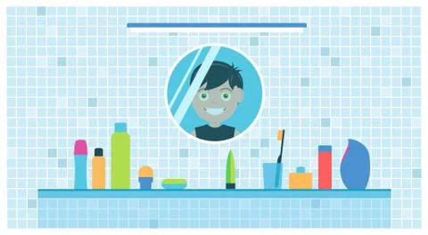 Bathroom Set Stock Illustration