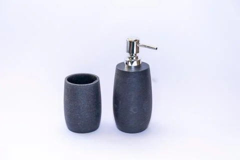 Bathroom set on white background. Foto stock