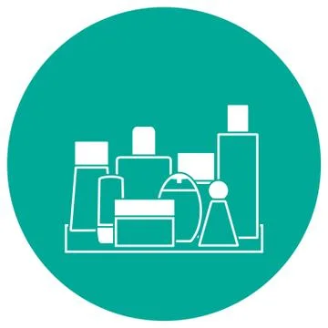 Bathroom shelf line-art vector illustration Stock Illustration