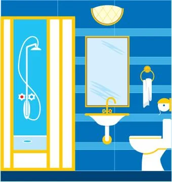 Bathroom. shower cabin Stock Illustration