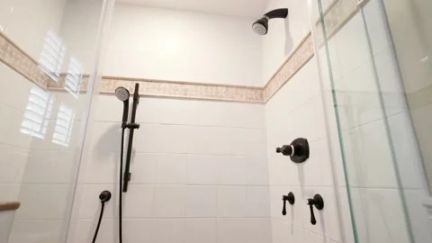 Bathroom Shower Close Up 스톡 동영상 211785371