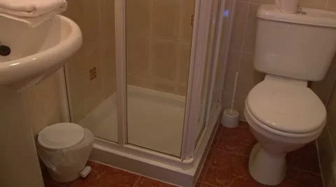 Bathroom with Shower Stock Footage 10763403