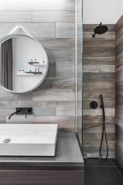 Bathroom with shower Stock Photos
