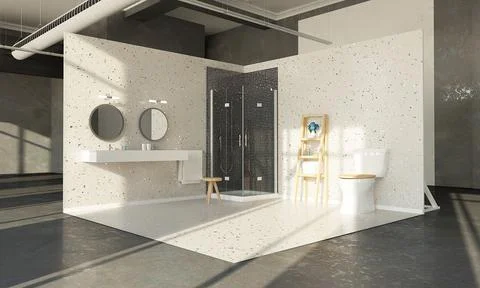 Bathroom on showroom Illustrazione stock