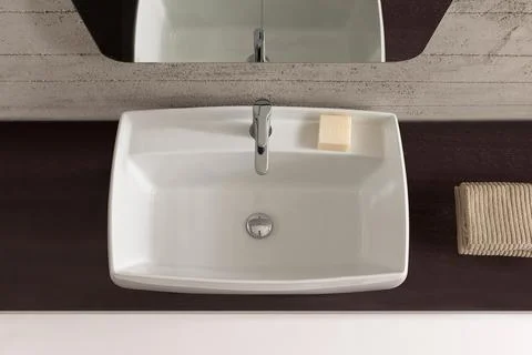 Bathroom sink. bathroom interior element. Minimal style Stock Photos