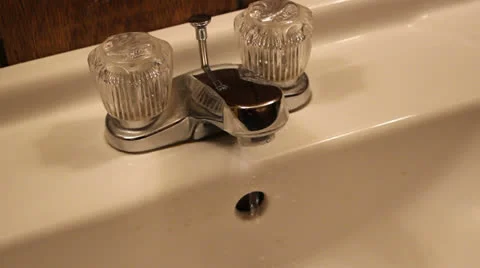 Bathroom Sink Dripping until Female Hand Turns Knob Off (60) Видео 24789838