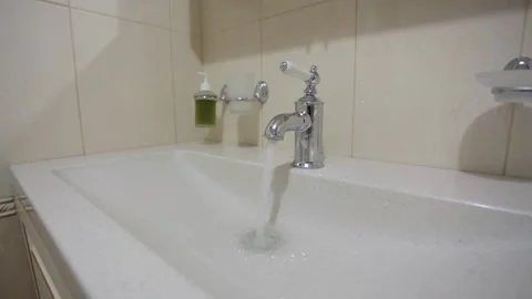 Bathroom sink in light beige tone Видео 153803579