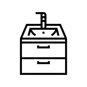 Bathroom sink line icon vector illustration Stock-Illustration