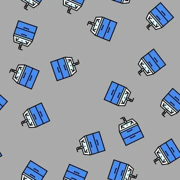 Bathroom sink vector seamless pattern Stock Illustration