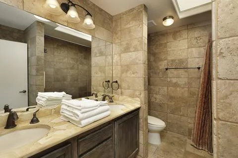 Bathroom with skylight Stock Photos