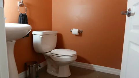 Bathroom Slider Pull Back Fast Stock Footage 53348991