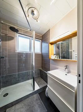 Bathroom in a small apartment. Stock Photos