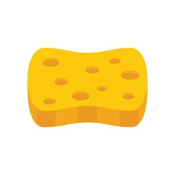 Bathroom sponge icon flat vector. Wash foam Illustrazione stock
