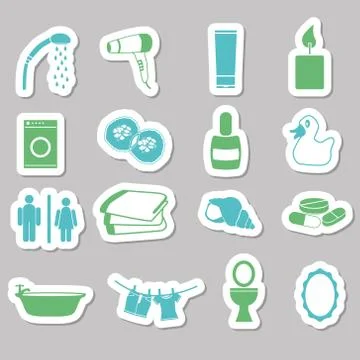 Bathroom stickers Stock Illustration