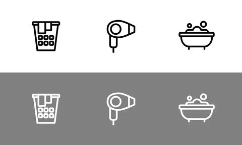 Bathroom symbol set - flat bathroom symbols イラスト素材