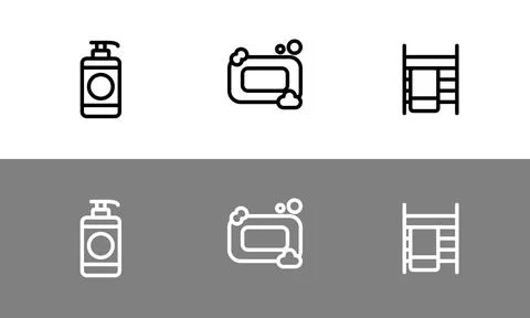 Bathroom symbol set - flat bathroom symbols Ilustración de archivo