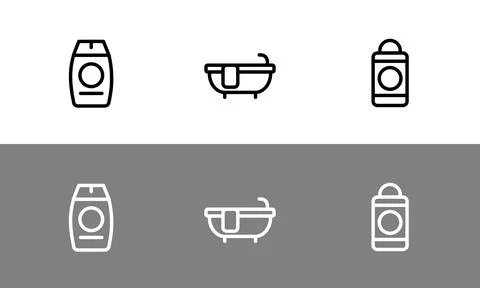 Bathroom symbol set - flat bathroom symbols イラスト素材