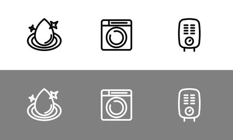 Bathroom symbol set - flat bathroom symbols Stockillustratie