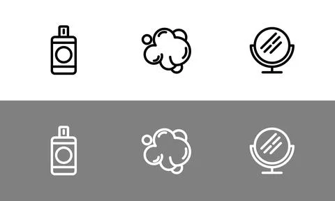 Bathroom symbol set - flat bathroom symbols Ilustración de archivo