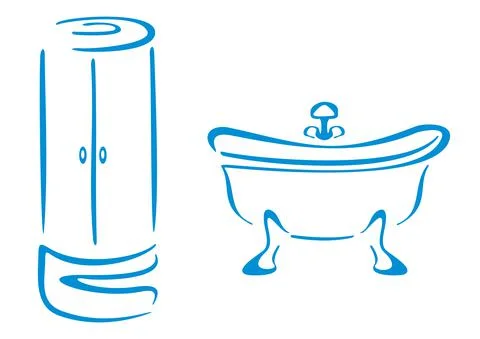 Bathroom symbols Stock Illustration