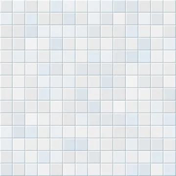 Bathroom tile. Realistic white kitchen wall cover. Seamless ceramic mosaic Stock Illustration