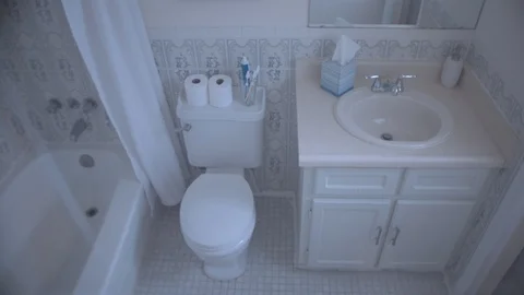 Bathroom Toilet Exploding HD Video Stock Footage 90053787