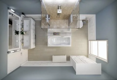 Bathroom top view Illustrazione stock
