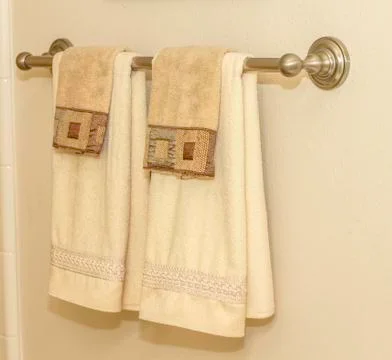 Bathroom towel rack Stock Photos