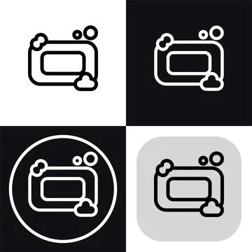 Bathroom used soap with bubbles - clean and modern bathroom icon 스톡 일러스트