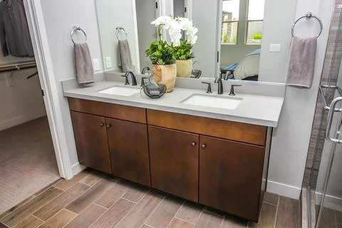 Bathroom Vanity With Two Sinks Stock Photos