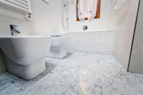Bathroom view from bottom Stock Photos