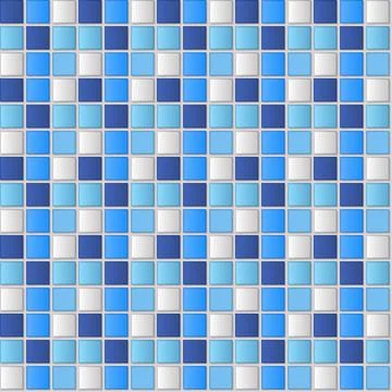 Bathroom wall square tile mosaic pattern. Turquoise ceramic floor design. vec Stock Illustration