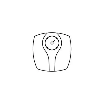 Bathroom weight scale line icon Stock Illustration