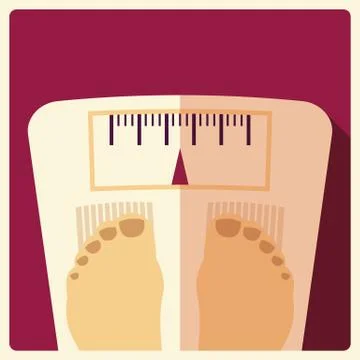 Bathroom weight scales, flat design Stock Illustration