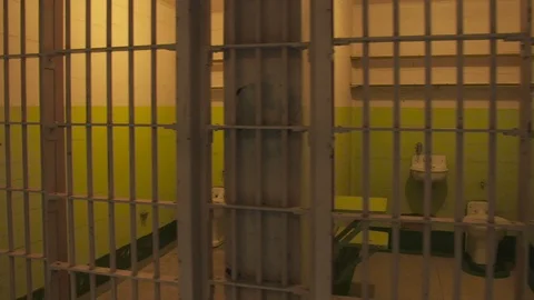 Bathrooms and cells inside the prison of Alcatraz Stock Footage 87152517