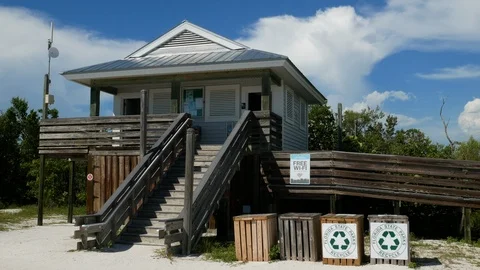 Bathrooms, Lovers Key Beach, Florida, United States. 스톡 동영상 115737524