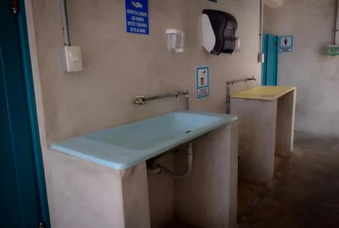 Baths on the beach 스톡 사진